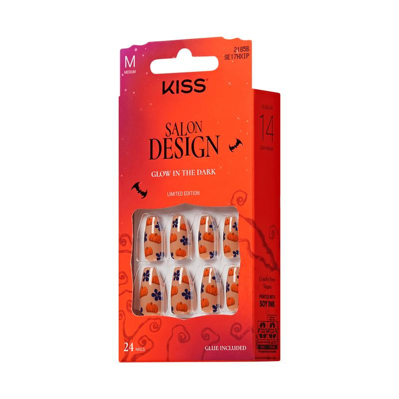 Spook-tacular KISS Allhallows Eve Press-On Glue Nails for Halloween Glam!