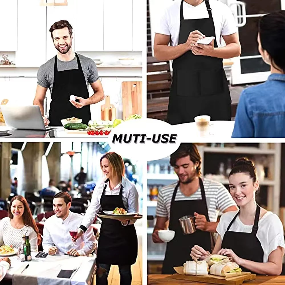 Versatile Adjustable Unisex Cooking Apron with Pockets - Ideal for Chefs, Waiters, Barbecue Lovers, and Hairdressers