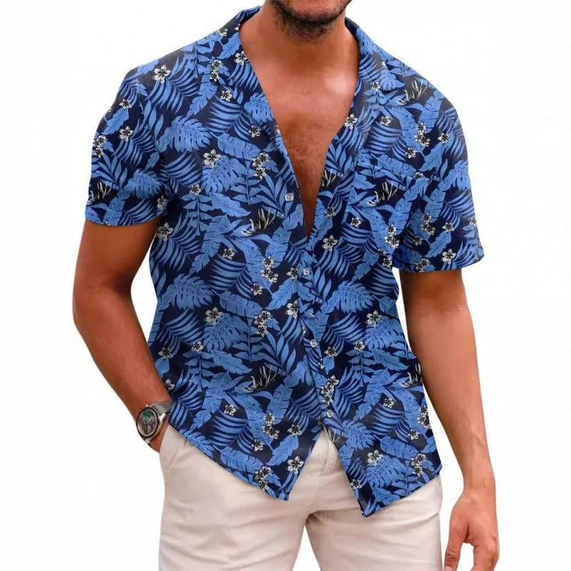 Men’s Summer Printed Short-Sleeved Shirt – Lightweight, Stylish & Breathable Casual Wear