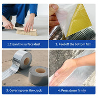 Premium Waterproof Aluminum Foil Tape - High-Temperature Resistant Butyl Sealant for Wall, Pool, Roof Repairs - Heavy-Duty Self-Adhesive Duct Tape