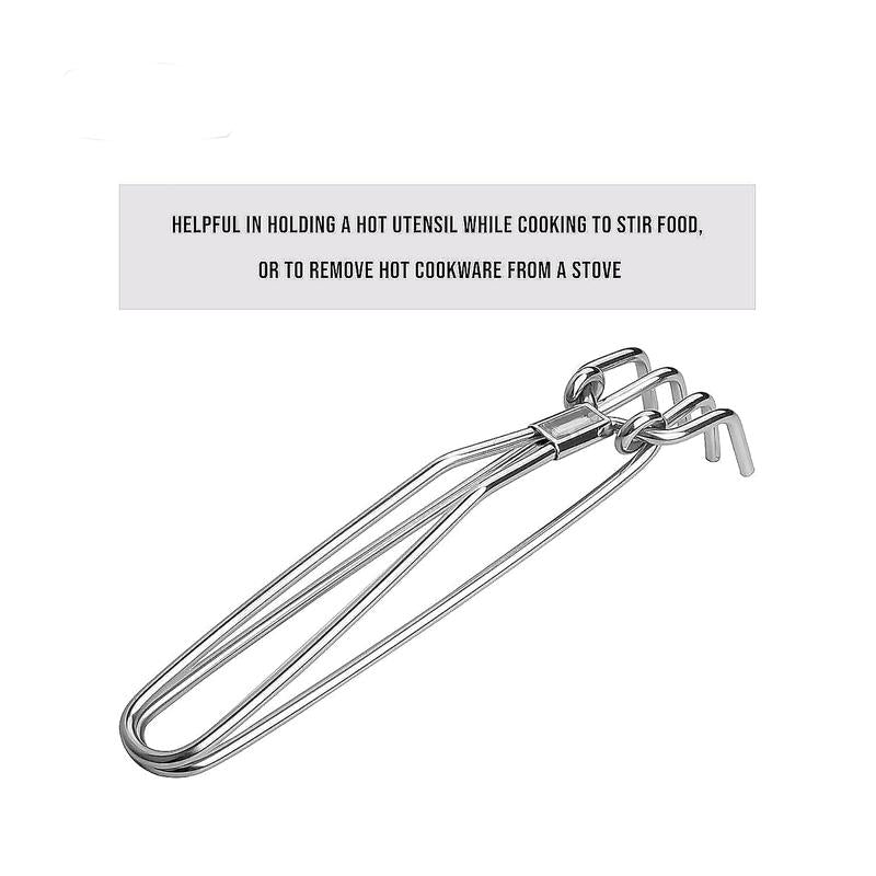 Heavy-Duty Stainless Steel Hot Pot Gripper Tongs | Heat-Resistant Kitchen Tool for Safe Lifting