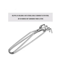 Heavy-Duty Stainless Steel Hot Pot Gripper Tongs | Heat-Resistant Kitchen Tool for Safe Lifting