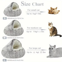 Cozy 2-in-1 Winter Plush Cat Bed & Sleep Bag – Round Cat House for Cats and Small Dogs