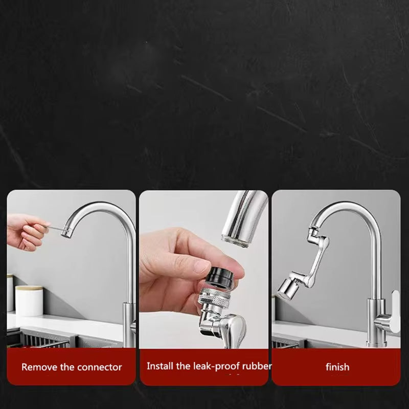 Revolutionary 1080° Rotating Heavy Metal Faucet Sprayer Head for Effortless Kitchen Cleaning and Splash Control