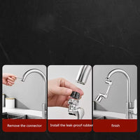 Revolutionary 1080° Rotating Heavy Metal Faucet Sprayer Head for Effortless Kitchen Cleaning and Splash Control