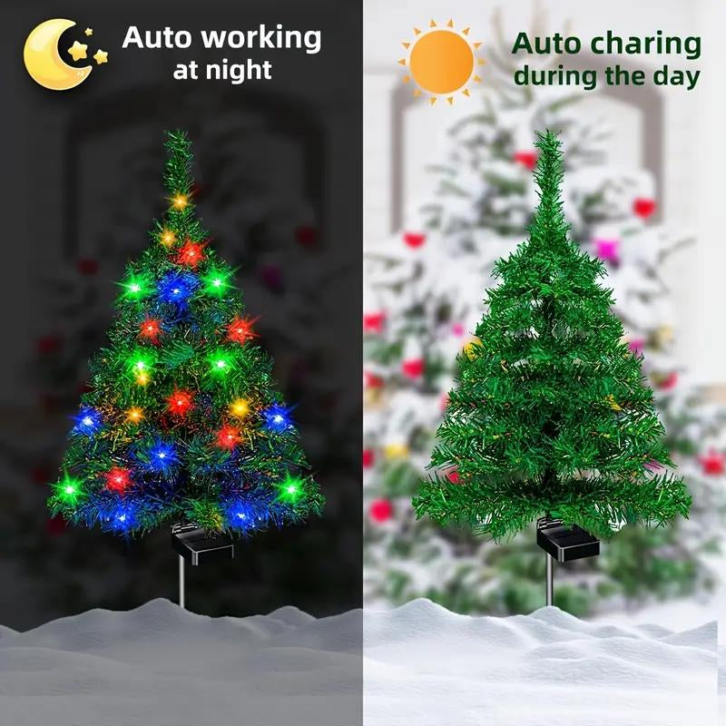 4-Pack Solar Christmas Tree Lights – Waterproof Outdoor Decorations for Gardens, Pathways, and Courtyards