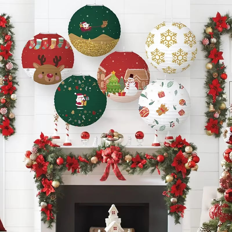 Festive Christmas Lanterns - Father Christmas, Snowman & Moose Outdoor Party Decorations