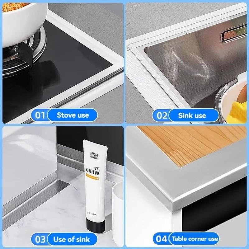 Premium Aluminum Foil Tape - Waterproof, Oil Proof, and High-Temperature Resistant Sealant for Kitchen and Bathroom Gaps