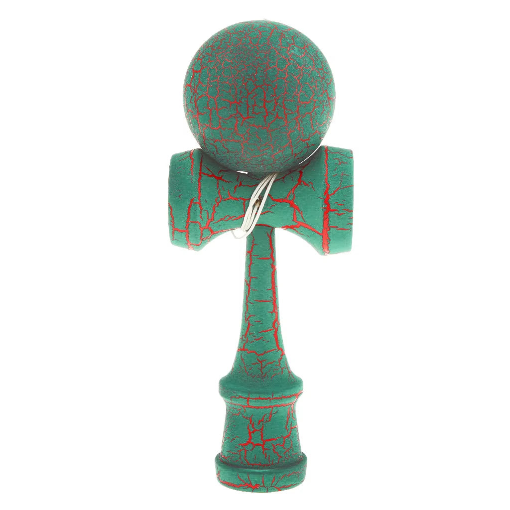Traditional Japanese Kendama - Full Crackle Paint Wooden Skill Ball Game for Kids