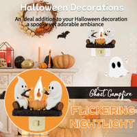 Flickering Flame 3D Ghost Nightlight - Spooky Candle Atmosphere Decor & Perfect Halloween Gift for Kids