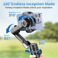 3-Axis Smartphone Gimbal Stabilizer with Fill Light - Perfect for Face Tracking, Vlogging, and All Your Smartphone Filming Needs!