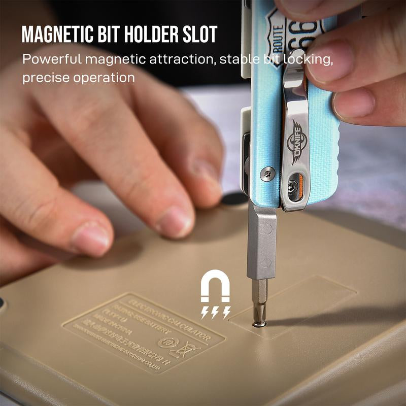 OKNIFE U1 Pro Route 66 Edition - Versatile Multitool Folding Utility Knife with Quick Change Blade, Screwdriver, and Pocket Clip for Everyday Use