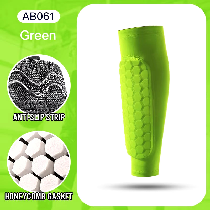 Premium Football Shin Guard Socks with Foam Padding - Calf Compression Sleeve & Honeycomb Design for Ultimate Protection and Comfort in Soccer!