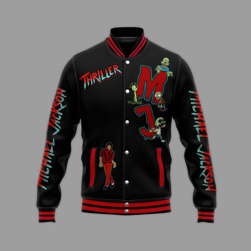 Stylish Michael Bomber Baseball Jacket - King of Pop Edition, Trendy Unisex Gift for Music Fans