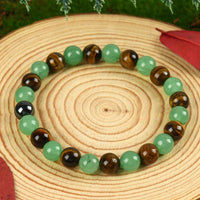 Money Attraction Bracelet – Green Aventurine & Tiger Eye Crystals