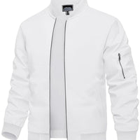 Lightweight Men's Bomber Jacket - Stylish Casual Zip Coat with Pockets for Spring & Autumn