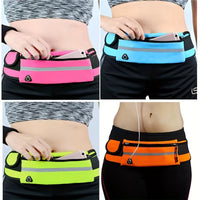 Comfortable Sport Running Waist Bag for Men & Women - Stylish Fanny Pack with Safety Tape for Gym, Cycling & Phone Storage
