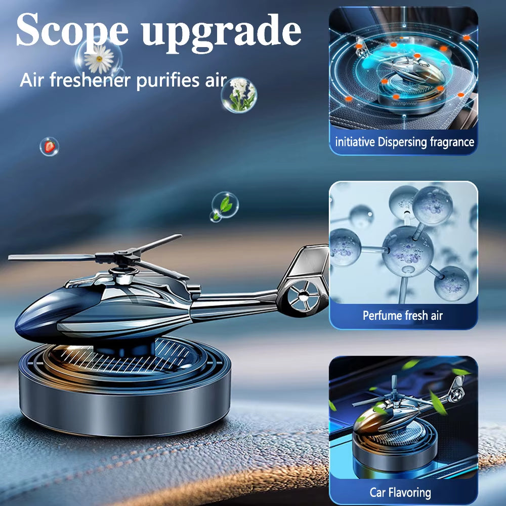 Rotating Helicopter Solar Car Air Freshener - Stylish Perfume Decoration & Flavoring Accessory