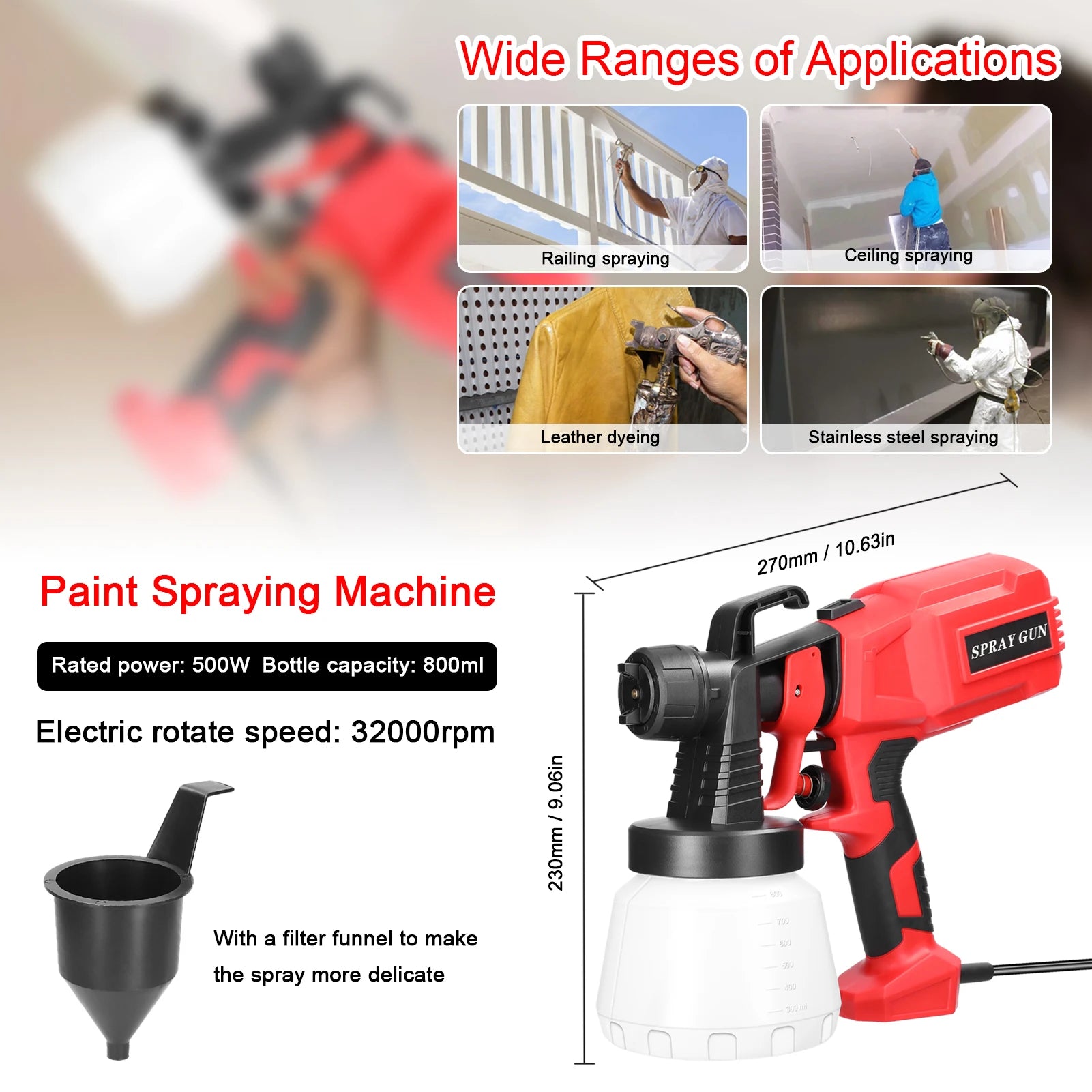 Electric Paint Sprayer – 800ml, High Pressure, Easy-Clean & Multi-Use