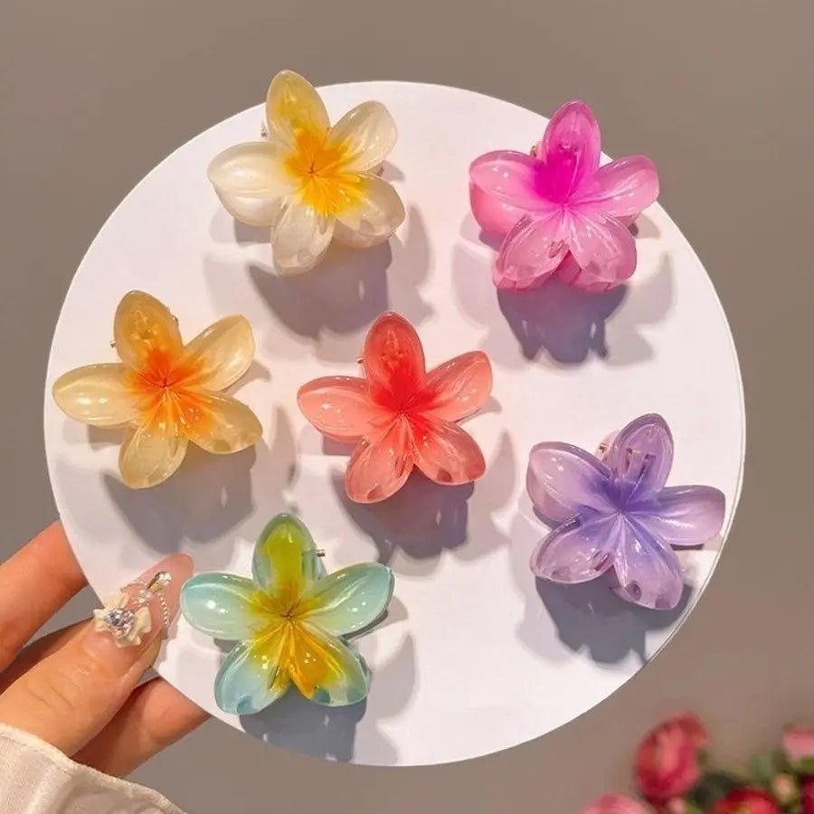Gradient Flower Hair Clips 