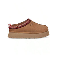 Stylish UGG Tazz Women's Plush Sheepskin Platform Slippers - Cozy Indoor/Outdoor Winter Boots with Suede & Embroidery