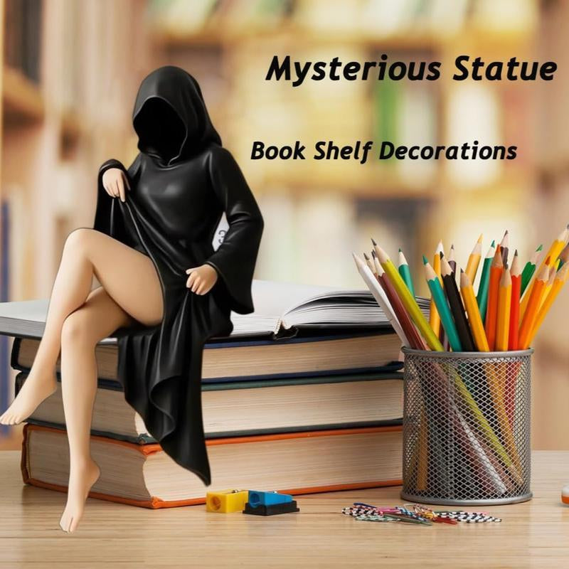 Elegant Gothic Queen Statue - Mysterious Halloween Decoration for Home & Garden, Spooky Resin Sculpture for Bookshelves and Desktops