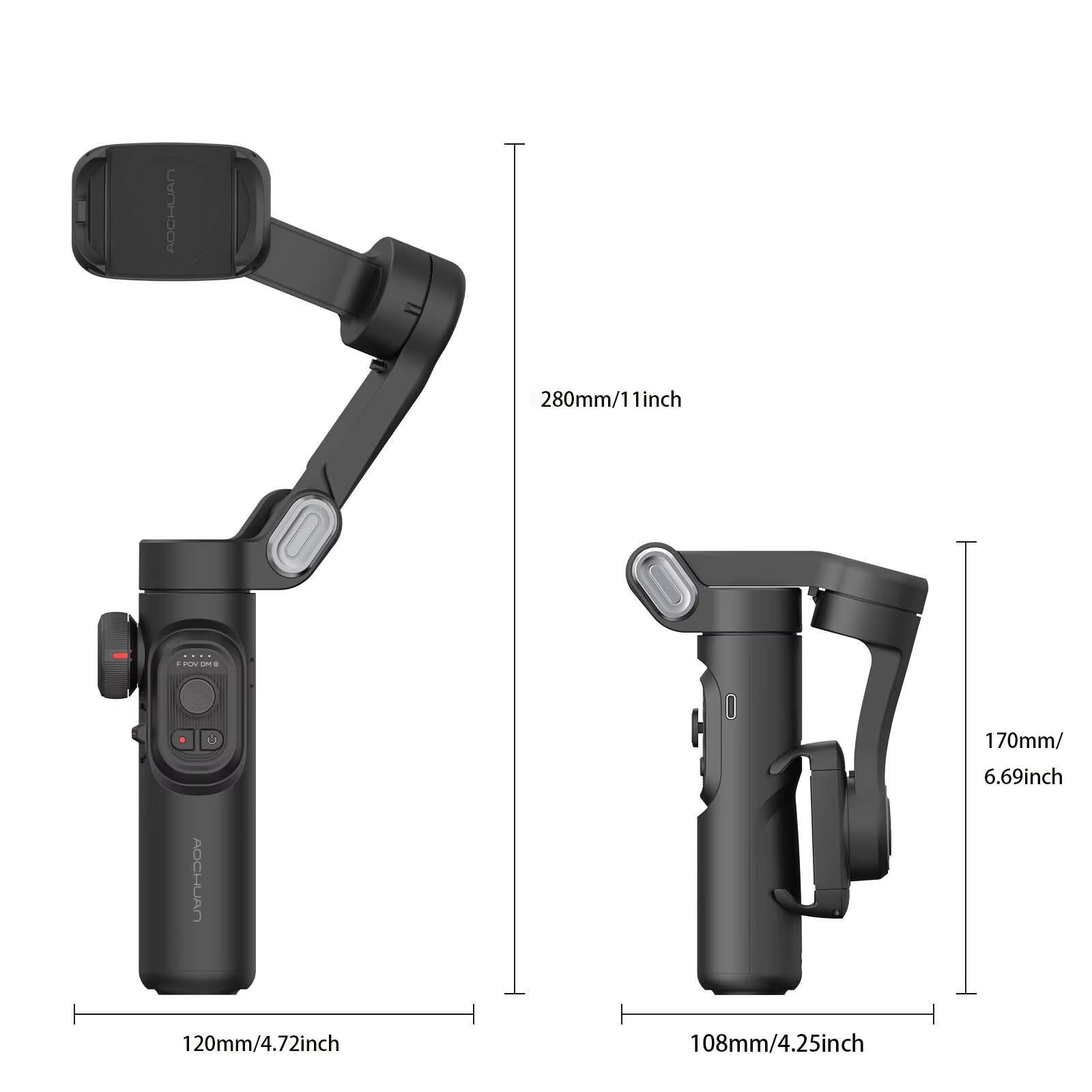 3-Axis Smartphone Gimbal Stabilizer with Fill Light - Perfect for Face Tracking, Vlogging, and All Your Smartphone Filming Needs!