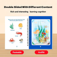 Magic Mess-Free Water Coloring Book for Toddlers - Reusable 3/6 Pack Educational Drawing Activity - Perfect Travel Toy for Kids 3-6 Years Old