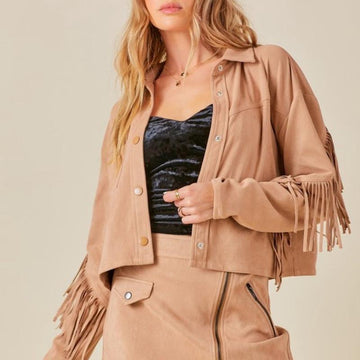 Chic Faux Suede Fringe Jacket for Effortless Style