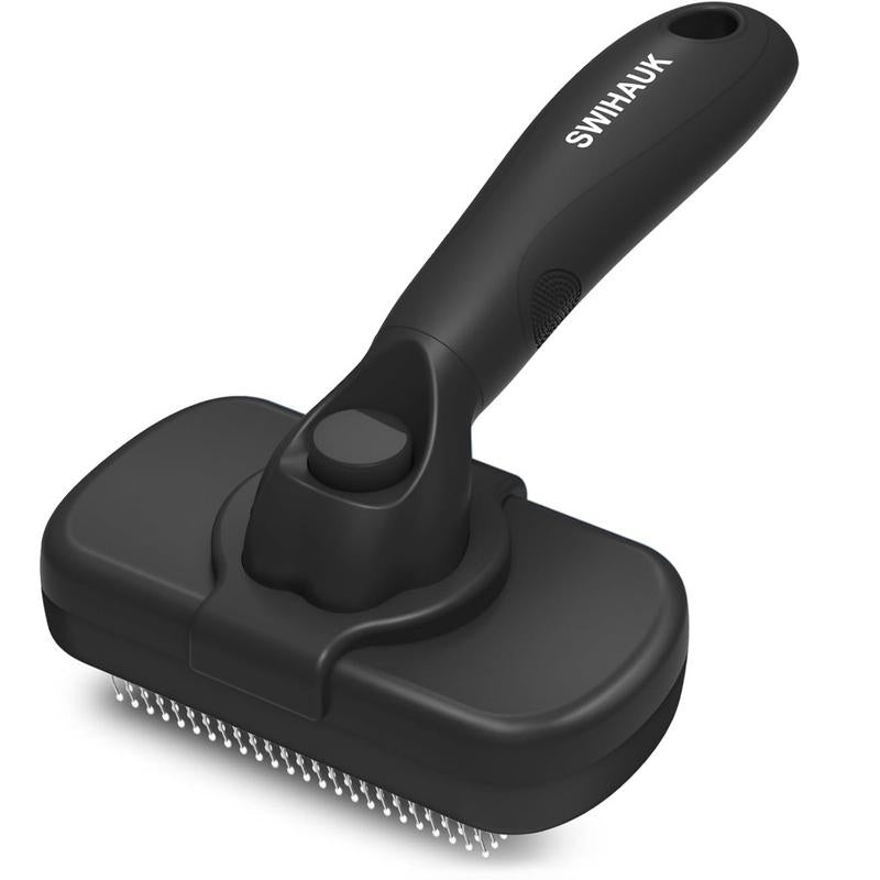 Self-Cleaning Slicker Brush for Dogs & Cats – Gentle Grooming, Easy Deshedding & Hair Removal (Pink)