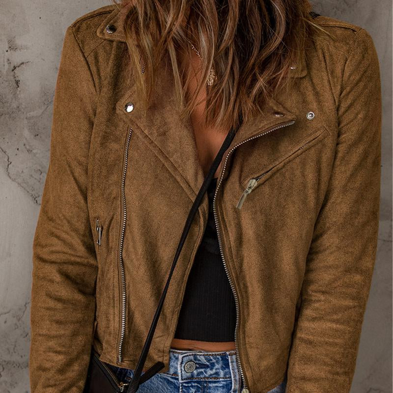 Trendy Suede Zip-Up Jacket for Ultimate Style and Comfort