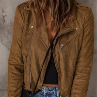 Trendy Suede Zip-Up Jacket for Ultimate Style and Comfort