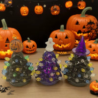 Illuminated Halloween Tree Centerpiece - Spooktacular LED Decor for Halloween and Christmas with Pumpkin Lights