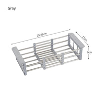 2-In-1 Stainless Steel Retractable Sink Dish Drying Rack - Versatile Kitchen Countertop Organizer for Dishes, Vegetables, and Fruits