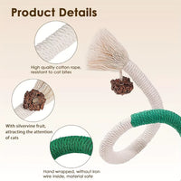 Cotton Cat Chew Toy - Interactive Catnip Rope for Teeth Cleaning and Nibbling Fun!