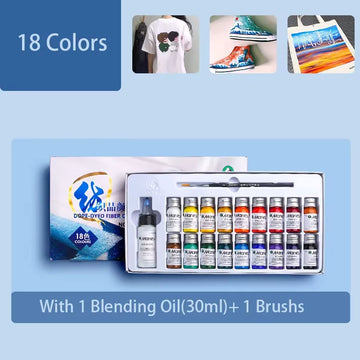 Vibrant 36-Color Permanent Fabric Paint Set by Marie - 10ml Tubes for Clothing & Canvas, Waterproof and Dope-Dyed Acrylics