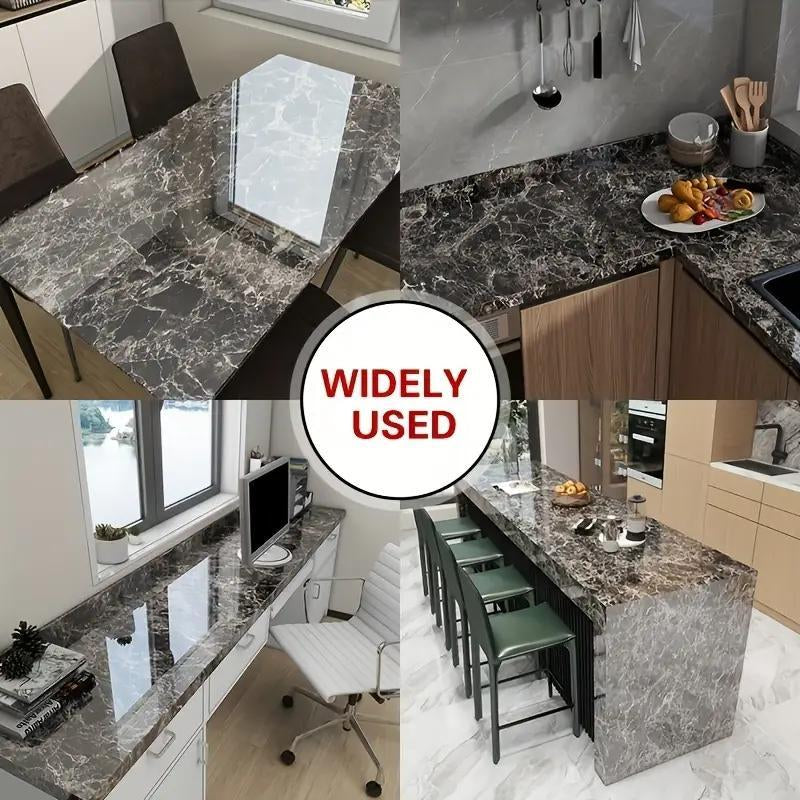 Stylish Marble Pattern Self-Adhesive Wallpaper - Waterproof & Oil-Proof Wall Decal for Home Kitchen, Living Room, and Bedroom Décor