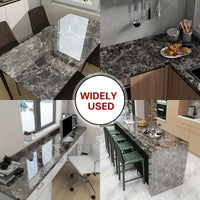 Stylish Marble Pattern Self-Adhesive Wallpaper - Waterproof & Oil-Proof Wall Decal for Home Kitchen, Living Room, and Bedroom Décor