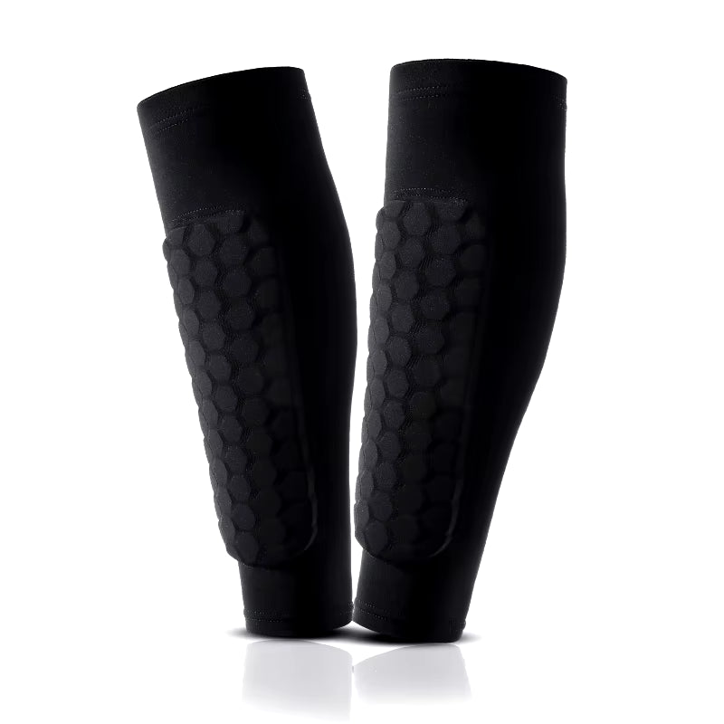 Premium Football Shin Guard Socks with Foam Padding - Calf Compression Sleeve & Honeycomb Design for Ultimate Protection and Comfort in Soccer!