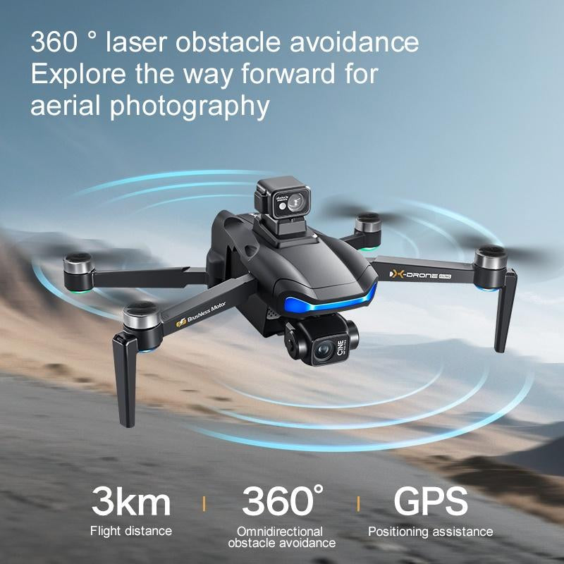 Aerovibe 2025 V06S 4K GPS Drone with 3-Axis Gimbal, 1080P Camera, LCD Screen, Follow Me Feature, Real-Time 5GHz FPV, Auto Return, Ideal for Beginners, Lightweight with Long Flight Time