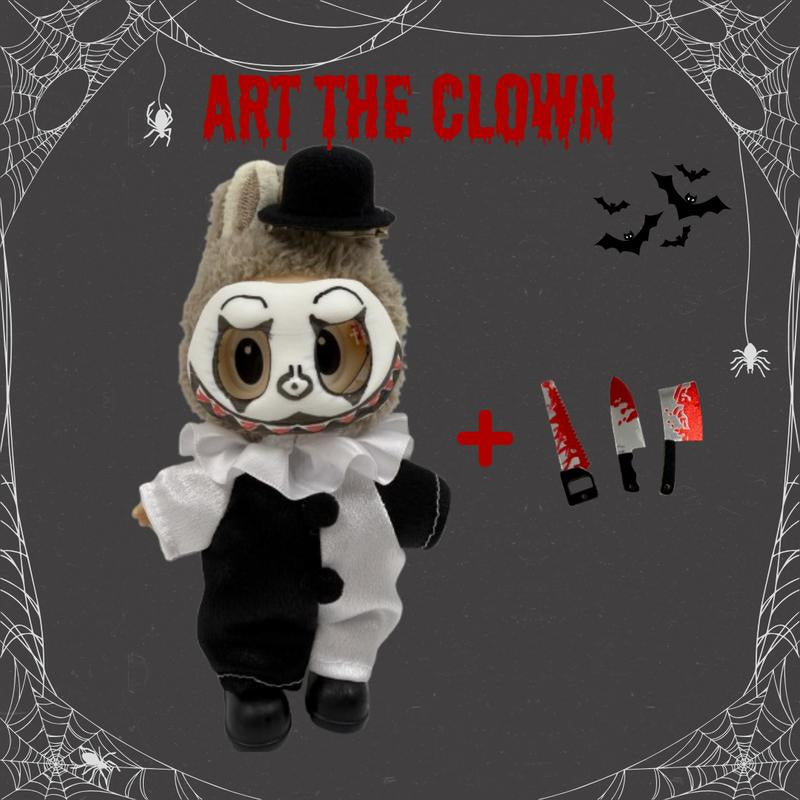 Spooky Season Art the Clown Terrifier Matching Costume for Labubu Doll - Perfect Halloween Custom Outfit!
