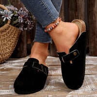 Unisex Suede Clogs with Leather Mules and Cork Footbed - Comfortable Slip-On Sandals