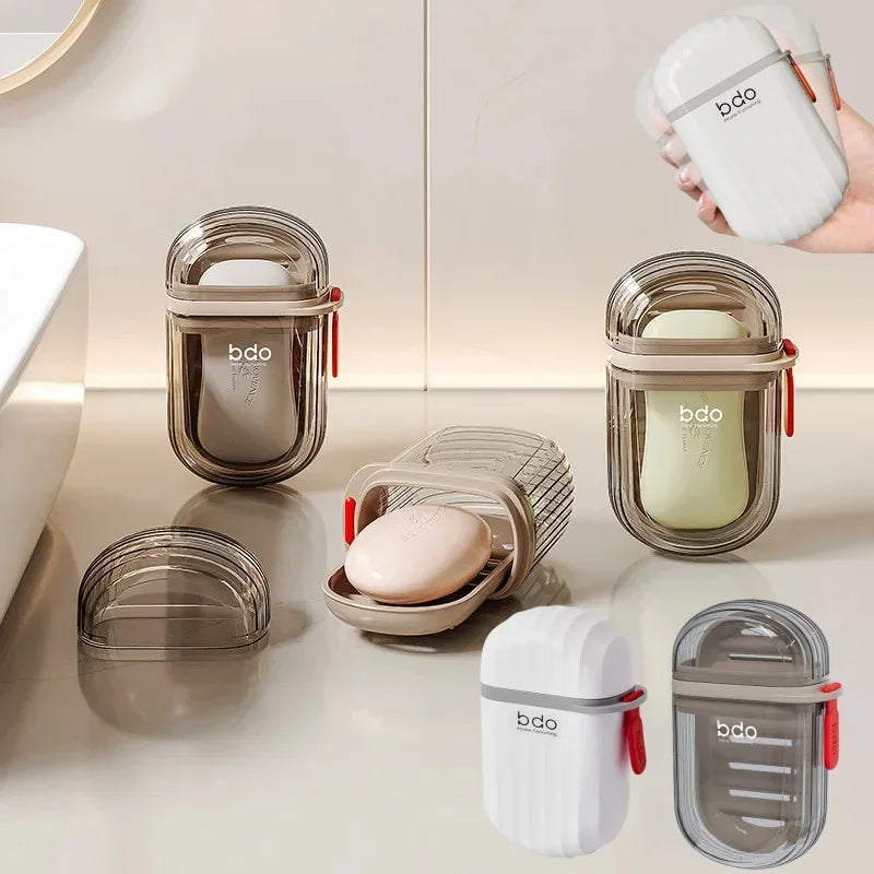 Travel-Friendly Portable Soap Dish with Drain & Cover – Ideal Soap Holder for On-the-Go Use