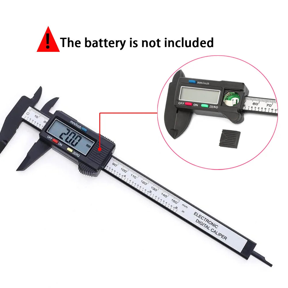 Precision Carbon Fiber Digital Caliper - 150mm/100mm Micrometer Measuring Tool