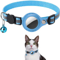 Reflective Waterproof Cat Collar with Breakaway Feature, Adjustable Fit, and Airtag Holder - Includes Bell Accessory