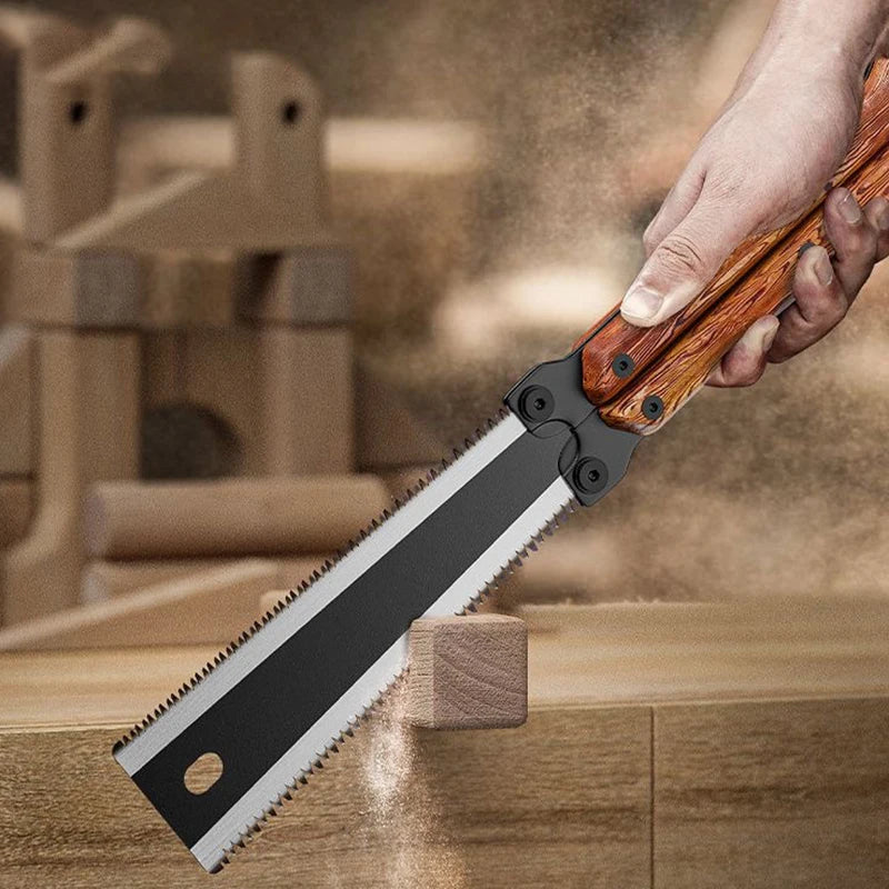 Versatile Folding Butterfly Saw - Compact Hand-Held Logging & Woodworking Tool with Double-Sided Grinding
