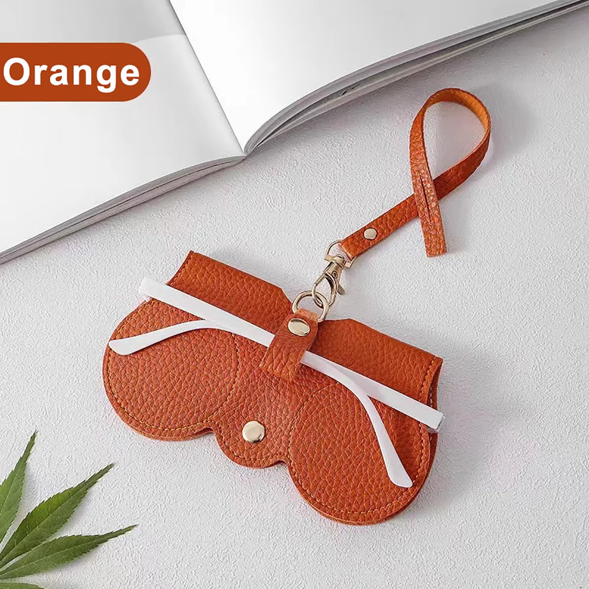 Cute Litchi Embossed PU Leather Glasses Case - Portable Sunglasses & Reading Glasses Storage Bag