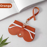 Cute Litchi Embossed PU Leather Glasses Case - Portable Sunglasses & Reading Glasses Storage Bag