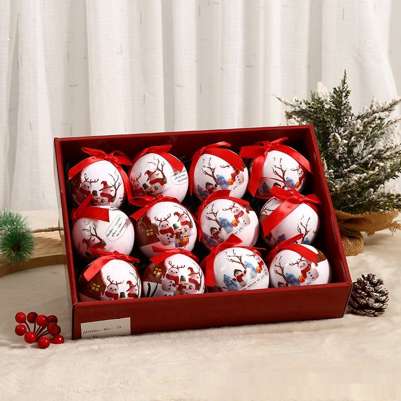 Elegant Christmas Tree Ornament Balls - Exquisite Printed Designs for a Festive Touch