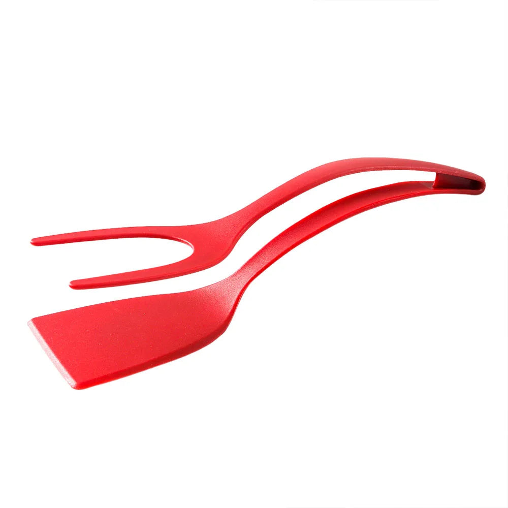 Versatile 2-in-1 Nylon Grip Tongs & Egg Spatula - Perfect for Steaks, Pancakes, and More!